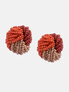 SOHI Set Of 3 Gold Plated Contemporary Stud Earrings