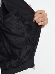 Cantabil Men Black Lightweight Bomber Jacket