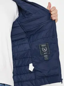 Cantabil Men Blue Geometric Lightweight Padded Jacket