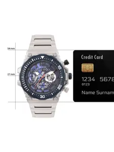 GUESS Men Exposure Bracelet Style Analogue Multi Function Watch GW0324G1-Blue