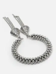 PANASH Silver Silver-Plated Cuff Bracelet