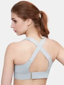 PLUMBURY Solid Full Coverage Rapid-Dry Lightly Padded Workout Bra With 360 Degree Support