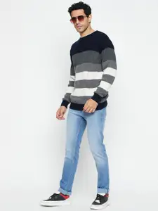Cantabil Colourblocked Round Neck Acrylic Pullover