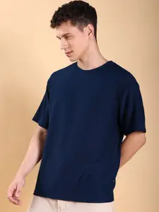 HIGHLANDER Popcorn Structured Drop Shoulder Oversized T-shirt