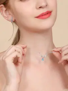 FIMBUL Silver-Plated Angel Wings Pendant Necklace