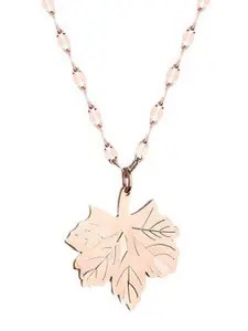 MYKI Rose Gold-Plated Aesthetic Leaf Shaped Pendant Chain