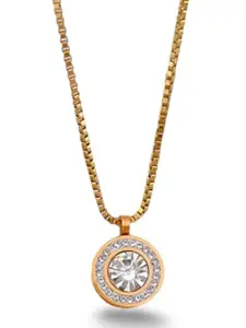 MYKI Gold-Plated CZ- Studded Pendant Chain