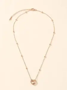 MYKI Rose Gold Plated Sweet Ball Heart Pendant Chain