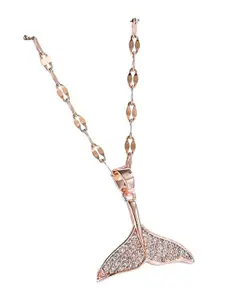 MYKI Rose Gold-Plated Fish Tail Shaped Pendant Chain
