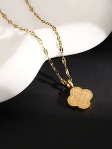 MYKI Gold-Plated Flower Shaped Pendant Chain