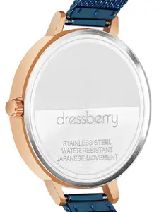 DressBerry Women Embellished Dial & Stainless Steel Straps Analogue Watch DB-013-Blue