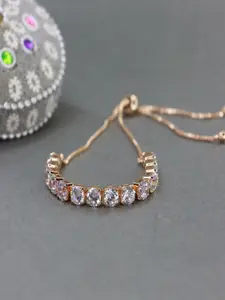 I Jewels Set Of 2 Rose Gold-Plated Link Bracelet