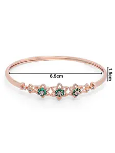 I Jewels Women Set Of 2 Rose Gold & Silver Plated Cuff Bracelet