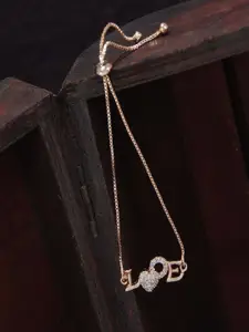 I Jewels Women Set Of 2 Rose Gold & Silver Plated Link Bracelet