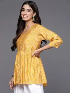 Libas Bandhani Printed Pleated Kurti