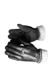 Alexvyan Women Leather Thermal Warm Gloves