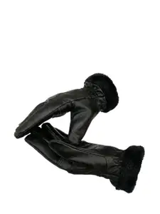 Alexvyan Women Leather Thermal Soft Warm Gloves