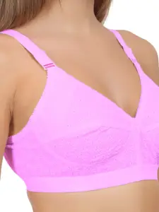 Eve's Beauty Pack Of 2 Floral Self Design Full Coverage Minimizer Bra With Side Shaper