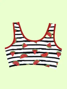 DChica Girls Striped Full Coverage Workout Bra With All Day Comfort