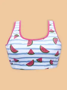 DChica Girls Striped Full Coverage Workout Bra With All Day Comfort