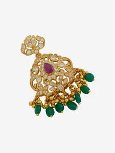 Kushal's Fashion Jewellery Embellished Bridal 92.5 Gold-Plated Temple Pendant