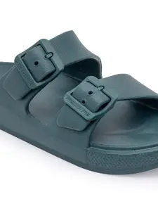 Red Tape Women Two Strap Sliders With Buckles