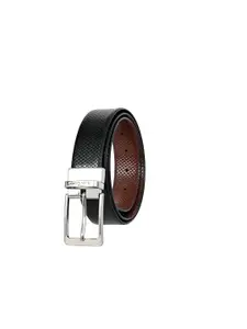 Allen Cooper Men Textured Leather Reversible Formal Belt