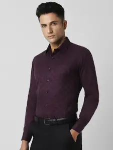 Van Heusen Slim Fit Grid Tattersall Checked Pure Cotton Formal Shirt