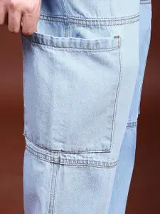 HIGHLANDER Men Blue Relaxed Fit Mid-Rise Clean Look Cotton Cargos