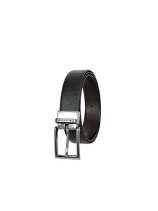 Allen Cooper Men Black Leather Reversible Belt