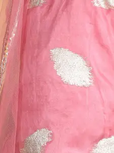 Cutiekins Girls Embroidered Gotta Patti Ready to Wear Lehenga & Blouse With Dupatta