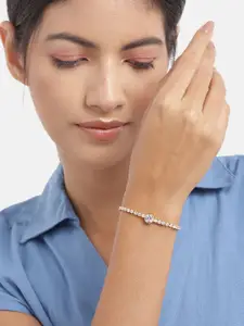 Carlton London Women Gold-Plated CZ-Studded Adjustable Bracelet