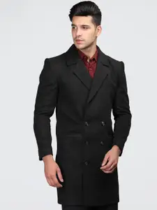 Dlanxa Double-Breasted Notched-Lapel Collar Wool Overcoat