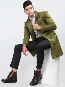 Dlanxa Double-Breasted Notched Lapel Collar Wool Overcoat