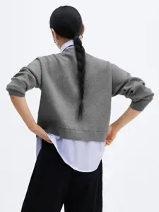 MANGO Shirt Collar Layered Style Pullover