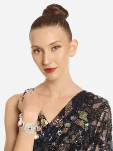 Zaveri Pearls Women Gold-Plated Kundan Studded Wraparound Bracelet