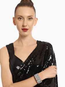 Zaveri Pearls Silver-Plated Kundan & Stones Kada Bracelet