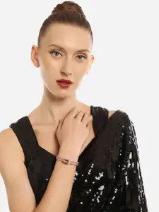 Zaveri Pearls Rose Gold Plated Kada Bracelet