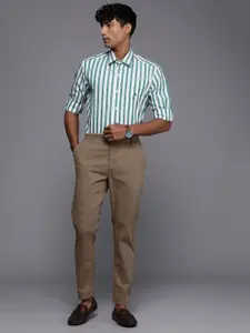 Louis Philippe Sport Pure Cotton Slim Fit Striped Semiformal Shirt