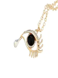 UNIVERSITY TRENDZ Gold-Plated Evil-Eye Pendant With Chain