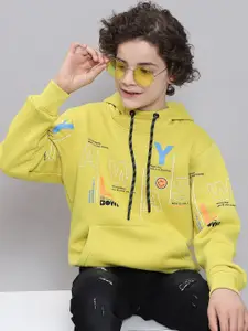 Monte Carlo Boys Typography Printed Hooded Pullover Sweatshirt