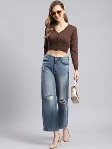 Monte Carlo Woollen Crop Cardigan Sweater