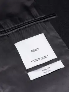 MANGO MAN Stand Collar Woolen Longline Overcoat