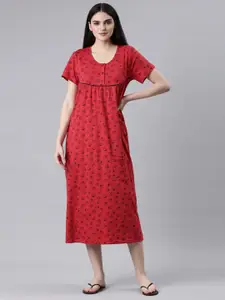 Kryptic Conversational Printed Pure Cotton Nightdress