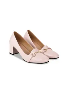 Shoetopia Girls Buckle Detail Block Pumps