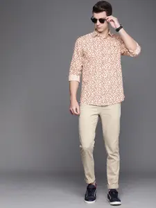 Allen Solly Cotton Linen Sport Slim Fit Floral Opaque Printed Casual Shirt