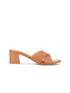 Bata Verna Textured Cross Strap Block Heels