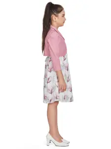 Peppermint Girls Floral Printed Fit & Flare Dress