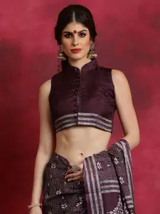 Saree mall Ethnic Motifs Silk Blend Block Print Sarees