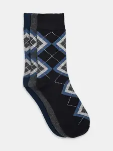 BYFORD by Pantaloons Men Pack Of 3 Patterned Calf-Length Socks